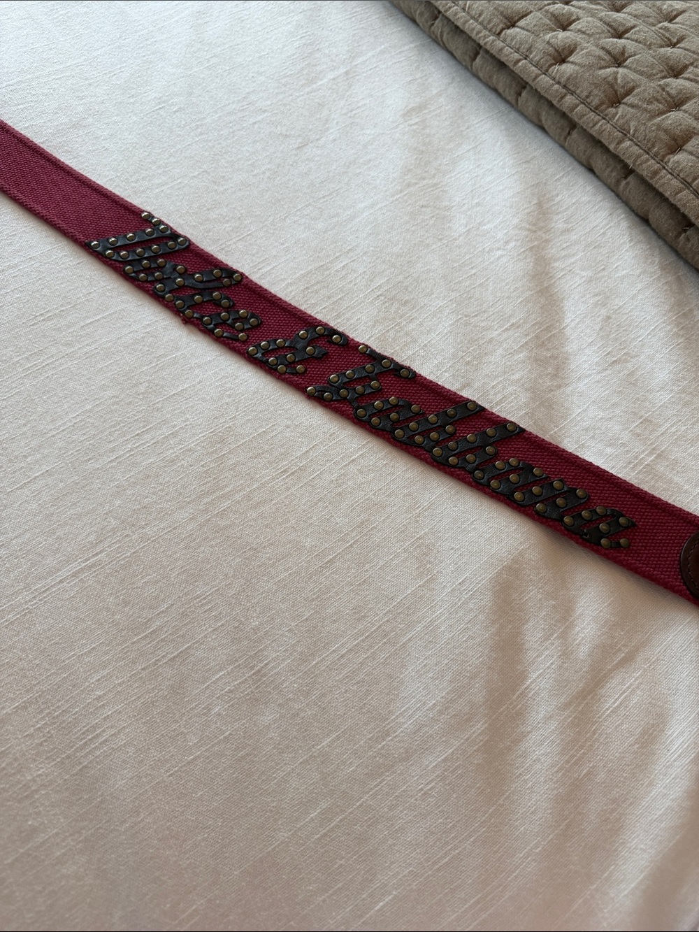 D&G Studded Burgundy Women's Waist Belt